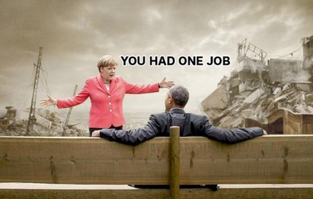 Shopped photos of Angela Merkel talking to Barack Obama take the internet by storm geotv.ge