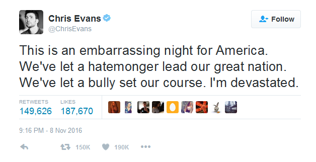 How celebrities react to Donald Trump becoming US President geotv.ge