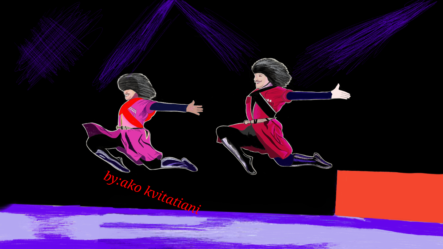 Georgian dancers sketched by a dancer geotv.ge