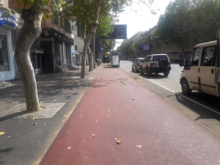 Bike lane is almost ready on Pekini Street, Tbilisi geotv.ge