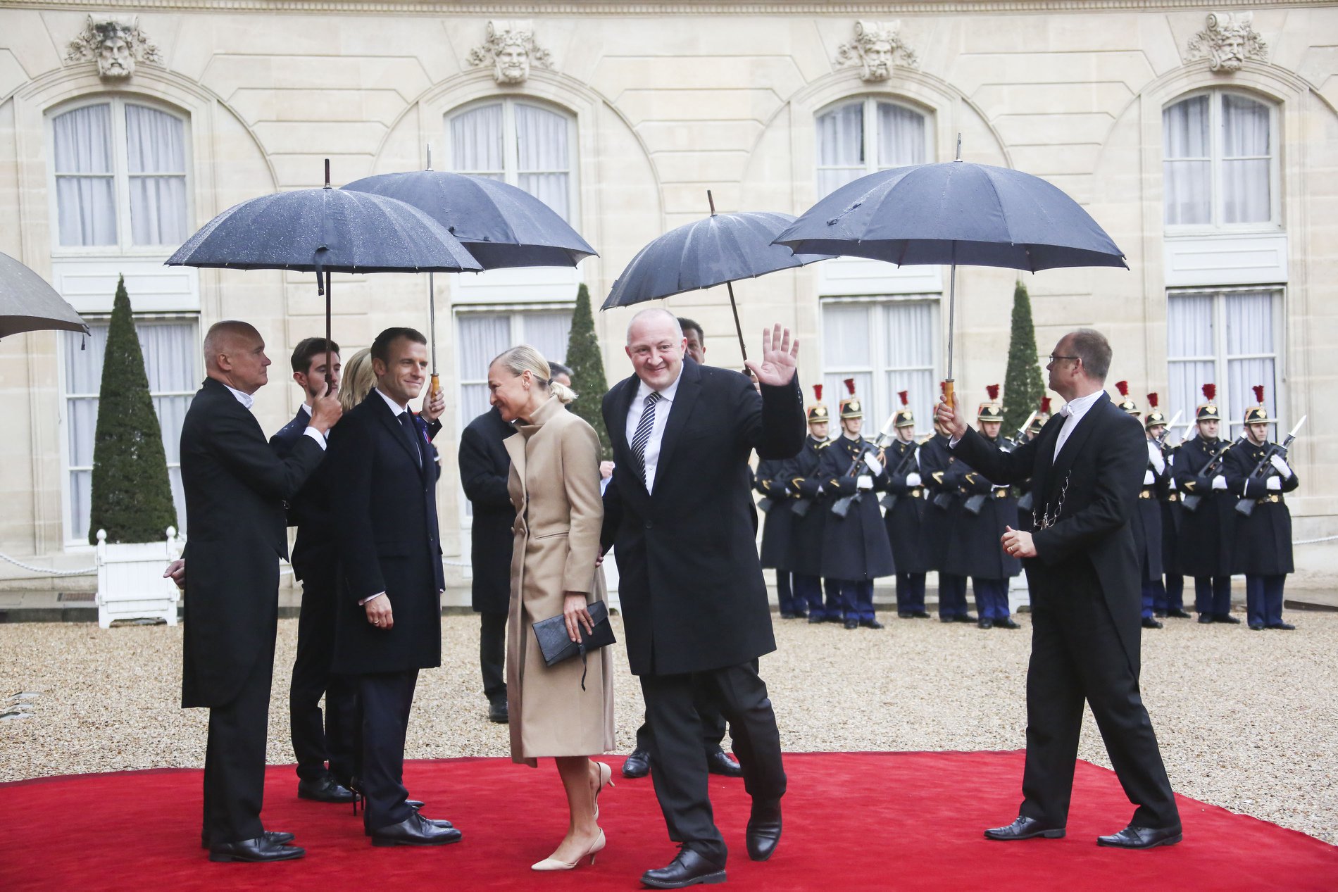 Maka Chichua and Giorgi Margvelashvili at the World War I centenary geotv.ge